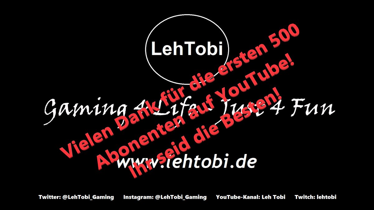 LehTobi_Gaming's tweet photo. Vielen Dank für die ersten 500 #Abonenten auf meinem #YouTube -Channel. Ich #danke euch!

#gaming #zocken #LetsPlay #german #livestreamer #twitch #kleineyoutuber #pcmasterrace #gameplay #follow #Youtubegaming #GermanMediaRT #StreamAcademy https://t.co/IIXT1JFahn