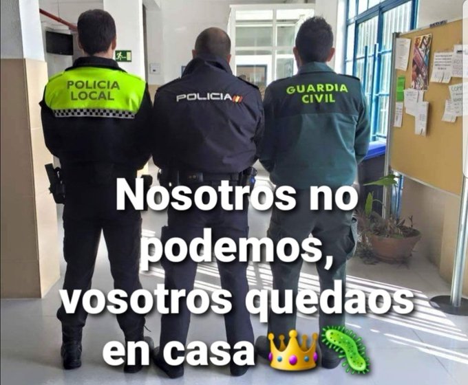#YoMeQuedoEnCasa, ellos no. 

Todos nuestros respetos y agradecimientos a los cuerpos de policia, bomberos, medicos, enfermeros... que están en pleno foco poniendo en riesgo su salud por todos nosotros. 

Por <a href="/PLocalMReal/">Policía Local Mancha Real</a>