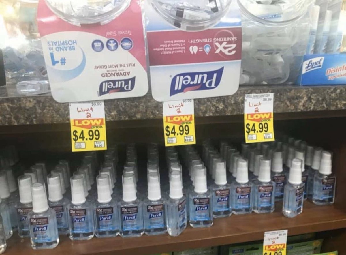 Hassannerr's tweet photo. Photos taken from Dearborn Fresh Supermarket. Raising their prices for Sanitation items by 500-1000% and faking the original price to make it seem like you’re getting a deal. Arab-owned stores are using this pandemic as a business. Completely pathetic. Haram 3layk. https://t.co/HgByYmMFmD
