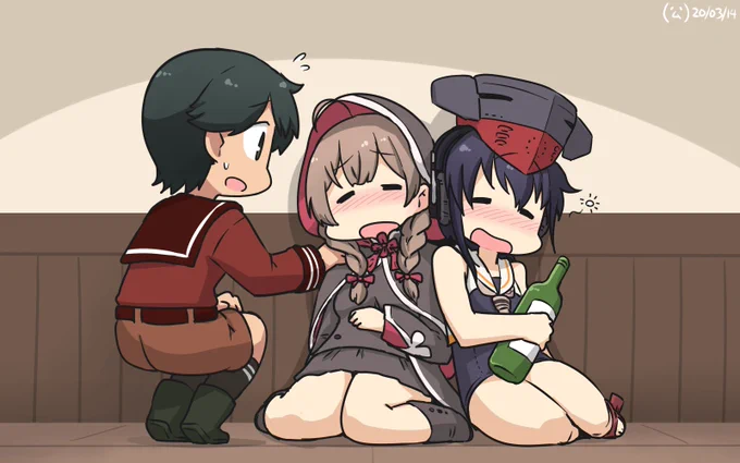 #艦これ版深夜の真剣お絵描き60分一本勝負
#艦これ版真剣お絵描き60分一本勝負_20200314
帰ってきた日常07 珍獣府ではよく見る光景 