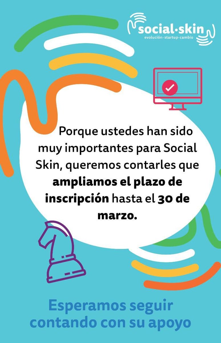 wdaza's tweet photo. Hasta 30 de marzo puedes inscribirte en #SocialSkin programa que busca a jóvenes emprendedores de Colombia y Centroamérica que contribuyan a la solución de problemáticas sociales. Las categorías están asociadas a los Objetivos de Desarrollo Sostenible (ODS) definidos por la ONU. https://t.co/Fp1asQ15oE