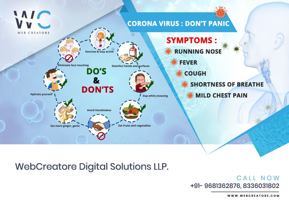 Web_Creatore's tweet photo. Corona Virus: Don’t Panic! Spread Awareness.
We are all gonna overcome this like all the other things we have gone through before. 
Stay positive, stay healthy, stay safe and spread awareness not fear!
#coronaprevention #coronaoutbreak #covid_19 #spreadawarness https://t.co/SLpkvfhxyV