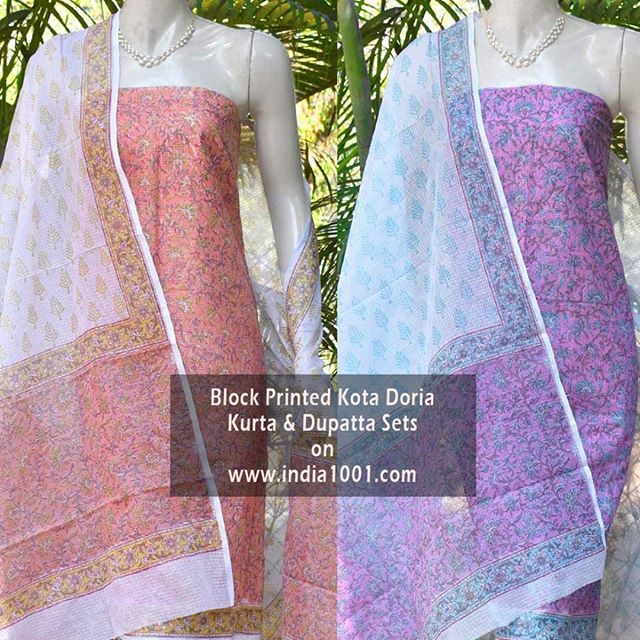 Elegant Hand Block Printed Kota doria Kurta Fabric & dupatta sets.. to check more details or place an order, please visit our website by clicking on : ift.tt/2PoY7LU #formalsuit #workwear #indianworkwear #indiansuits #1001curated #kotasuit #kur… ift.tt/39R7vlx