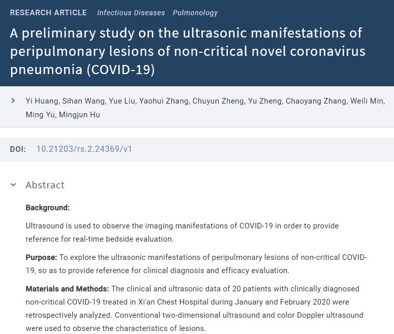 PratsEM's tweet image. For #POCUS findings in #COVID19, Peng article referenced often. The earlier article (*not peer reviewed!) has more thorough methods + lots of figures. We hope to have a podcast on this topic out soon #COVID19Foam bit.ly/33kWo1H