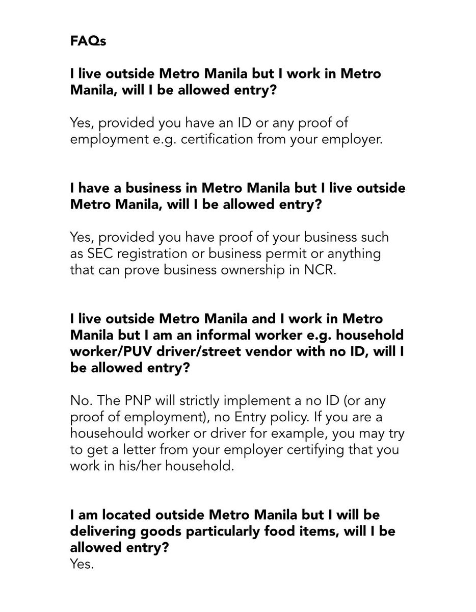 bernadettereyes's tweet photo. Im journalist who reports stories on COVID19 (coronavirus).I compiled a list of FAQs which I hope helps you come up with informed decisions as Metro Manila undergo a 30-day community quarantine beginning March 15. Please share to those who may find this useful. https://t.co/U8iVUHixQf