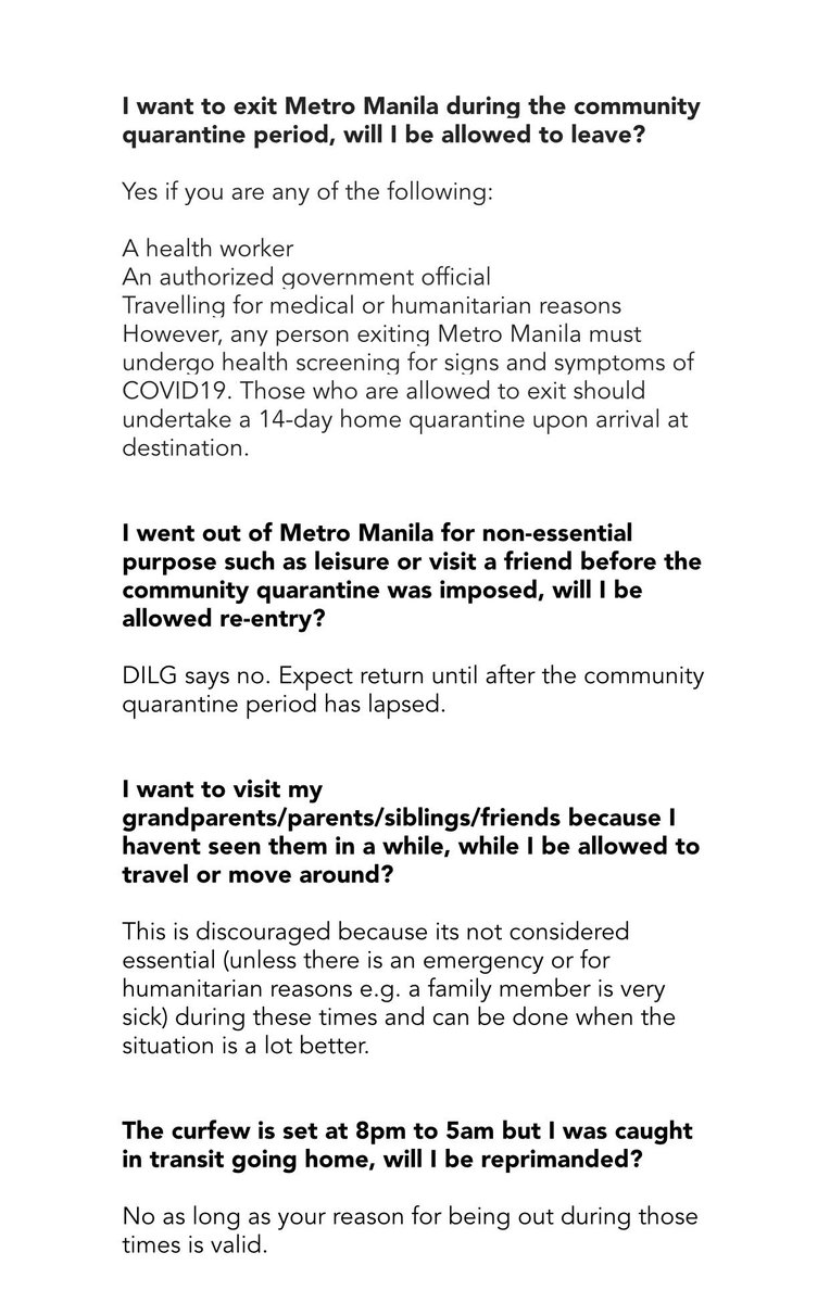 bernadettereyes's tweet photo. Im journalist who reports stories on COVID19 (coronavirus).I compiled a list of FAQs which I hope helps you come up with informed decisions as Metro Manila undergo a 30-day community quarantine beginning March 15. Please share to those who may find this useful. https://t.co/U8iVUHixQf