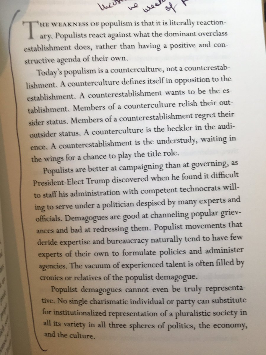 Another great section, on the structural flaws and inherent tensions in populist movements