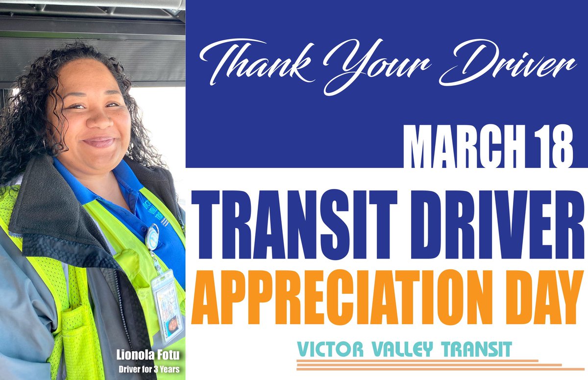 A lady with a smile that not only lights up a room, but her Bus as well! Thank Lionola on March 18! @vvtransit #vvta #nationaltransitdriverappreciationday