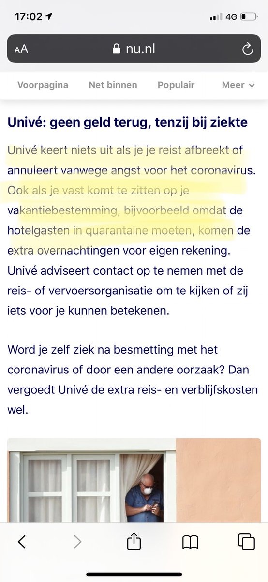 Het is weer duidelijk dat Univé de afkorting is voor “U Niet Verzekerd”. Wel premie incasseren en niet uitkeren als het nodig is. In quarantaine gezet worden lijkt me toch écht een ‘onzeker voorval’ en dan moet dat voor eigen rekening? Bizar #corona