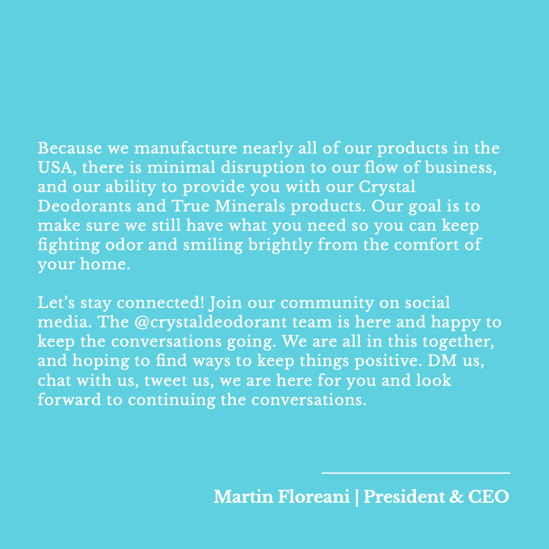 A caring message from our CEO - Martin Floreani
