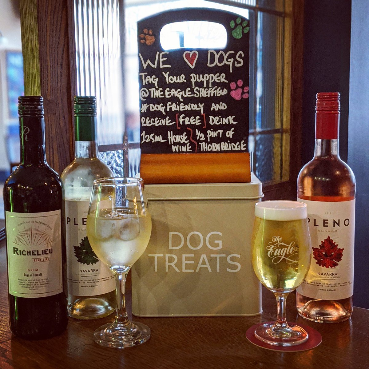 TheEagleSheff's tweet photo. Tag us & your doggo whilst enjoying time at The Eagle & hashtag that #dogfriendly for the option of free sml house wine or 1/2 pint of @thornbridge beer π€²π»
#doggo #dogs #puppy #doggos #doggy #beer #Sheffielddogs #SheffieldIsSuper #VisitSheffield #pubs #Sheffieldpubs #Sheffield https://t.co/2PqL2r1uJh