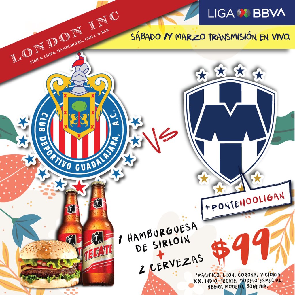 LondonInc__'s tweet photo. Hoy hay fútbol!
Vengan a disfrutar del partido entre @chivas vs @monterreycf ⚽️🍻
.
.
#cdmx #PonteHoologan #londoninc #mexicocity #futbol #chelas #amigos #alitas #reunion #pizza #promo #restaurante #marzo2020 #spring #primavera #bebidas https://t.co/RJEV2UWmxa