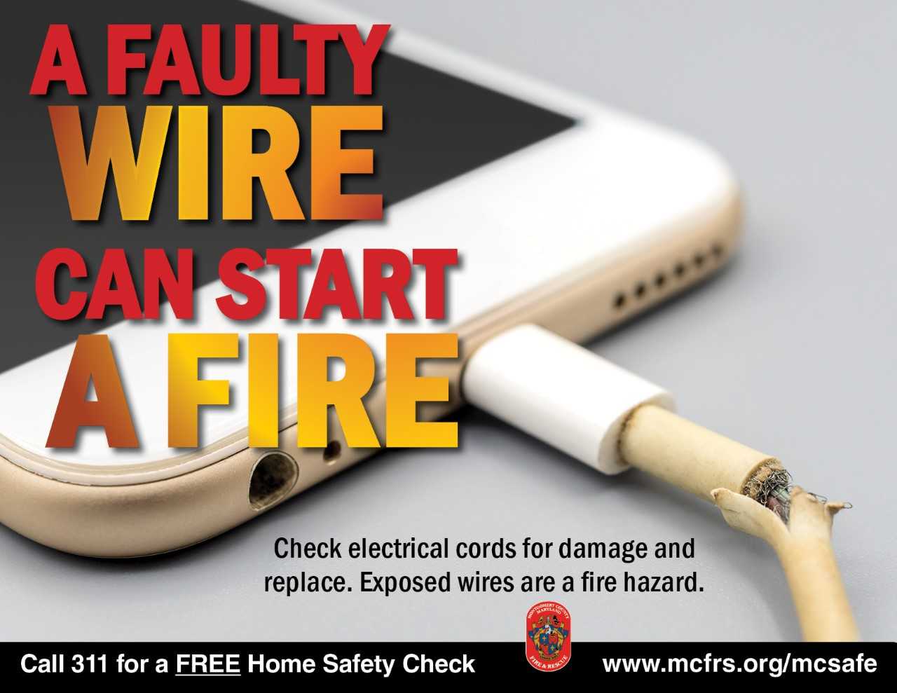MontgomeryCo(MD)Fire on X: Some things get better with age. Some don't.  Check #electrical cords for damage. Frayed cables stop electricity from  correctly flowing through your charging cable into your device. Power surges