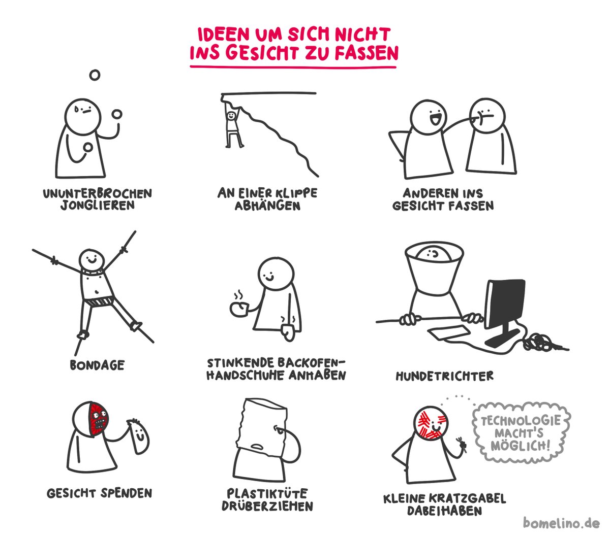 bomelino's tweet photo. Ideen um sich nicht ins Gesicht zu fassen https://t.co/hBslb0pP57