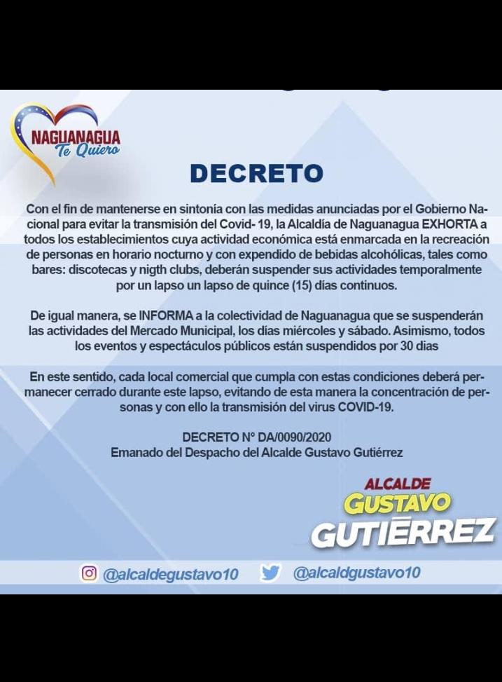 Decreto Oficial #AlcaldíaDeNaguanagua