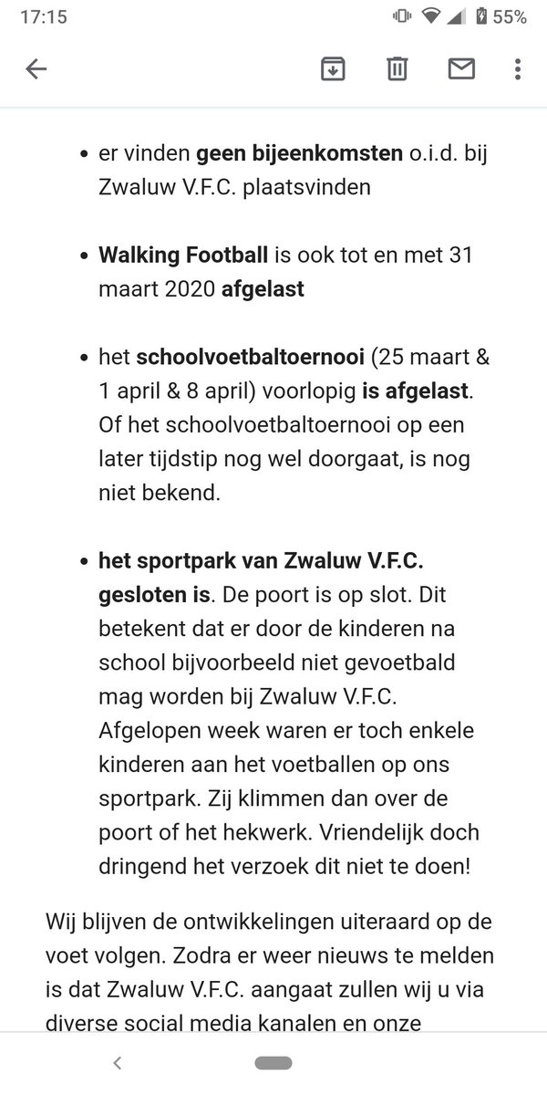 Nieuws aangaande Corona virus....