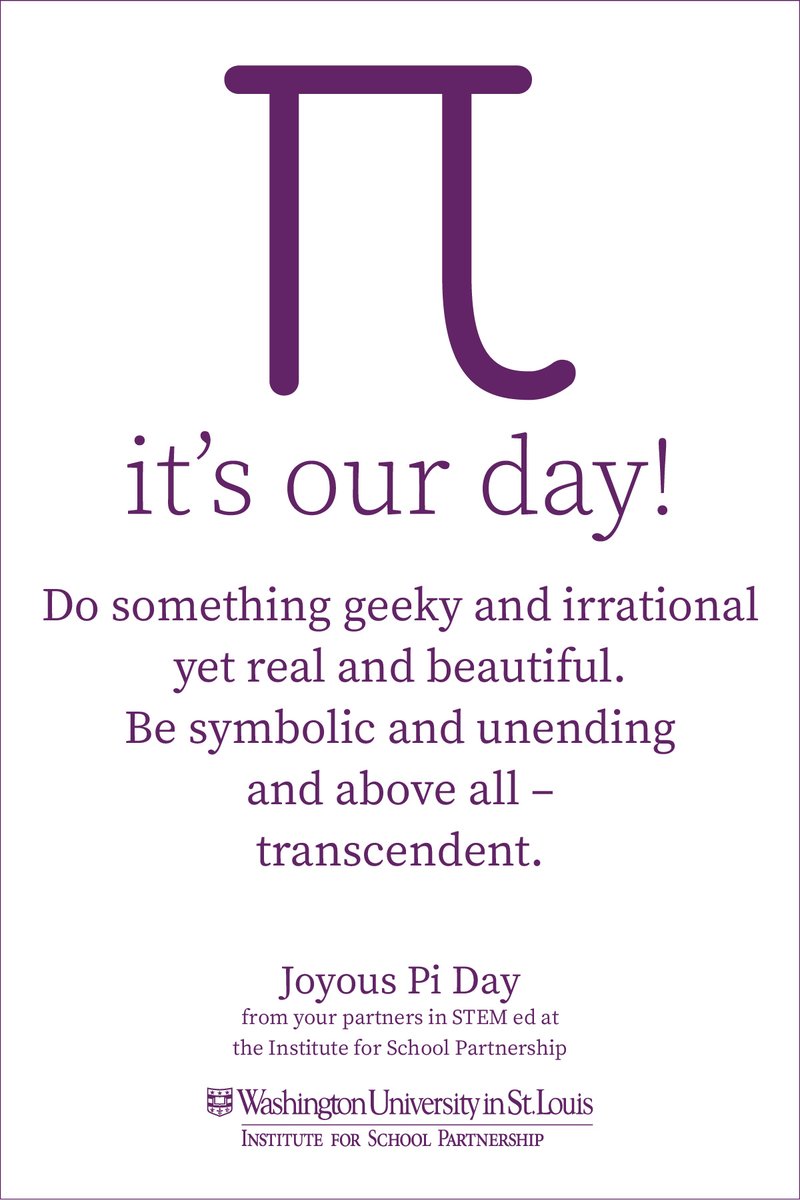 washuisp's tweet photo. Happy #PiDay from all of us at the ISP! #Math314 #314Day #Happy314 #STEMed https://t.co/y40pOo6LBt