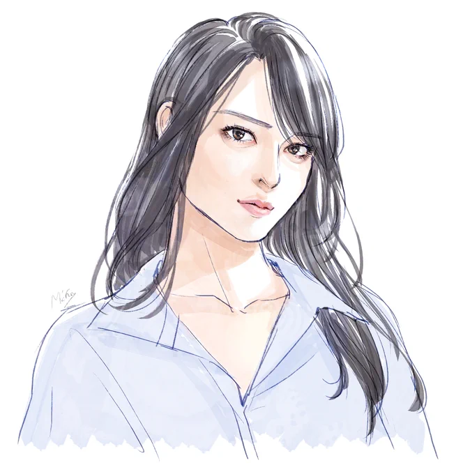 昨日°C-ute見てて 舞美ちゃんを描いてみたいとずっと思ってたことを思い出した 