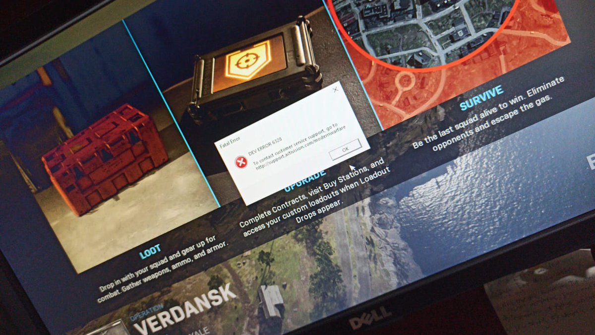 fireemperor9's tweet photo. I am having a Dev Error- 6328 whenever I play the battle royale. The game gets stuck on the loading screen and then these errors occur. I tried many fixes still no luck. Please Help @BlizzardCS @Blizzard_Ent @ATVIAssist #CoDWarzone #codwarzoneerrors #deverrors https://t.co/sEwGcxOEIi