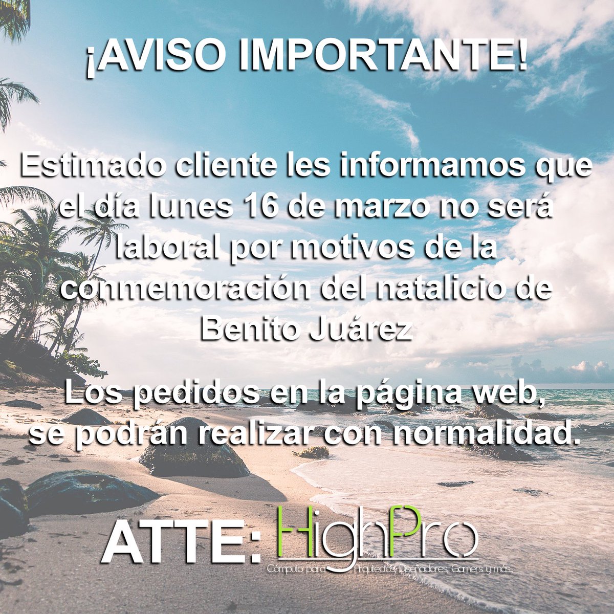 Highpromx's tweet photo. ¡Aviso Importante! https://t.co/wcqOCXPYZ9