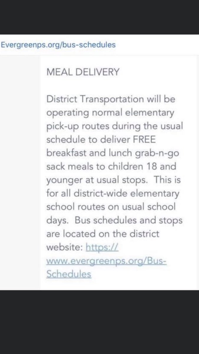 Please spread the word to Evergreen SD families.