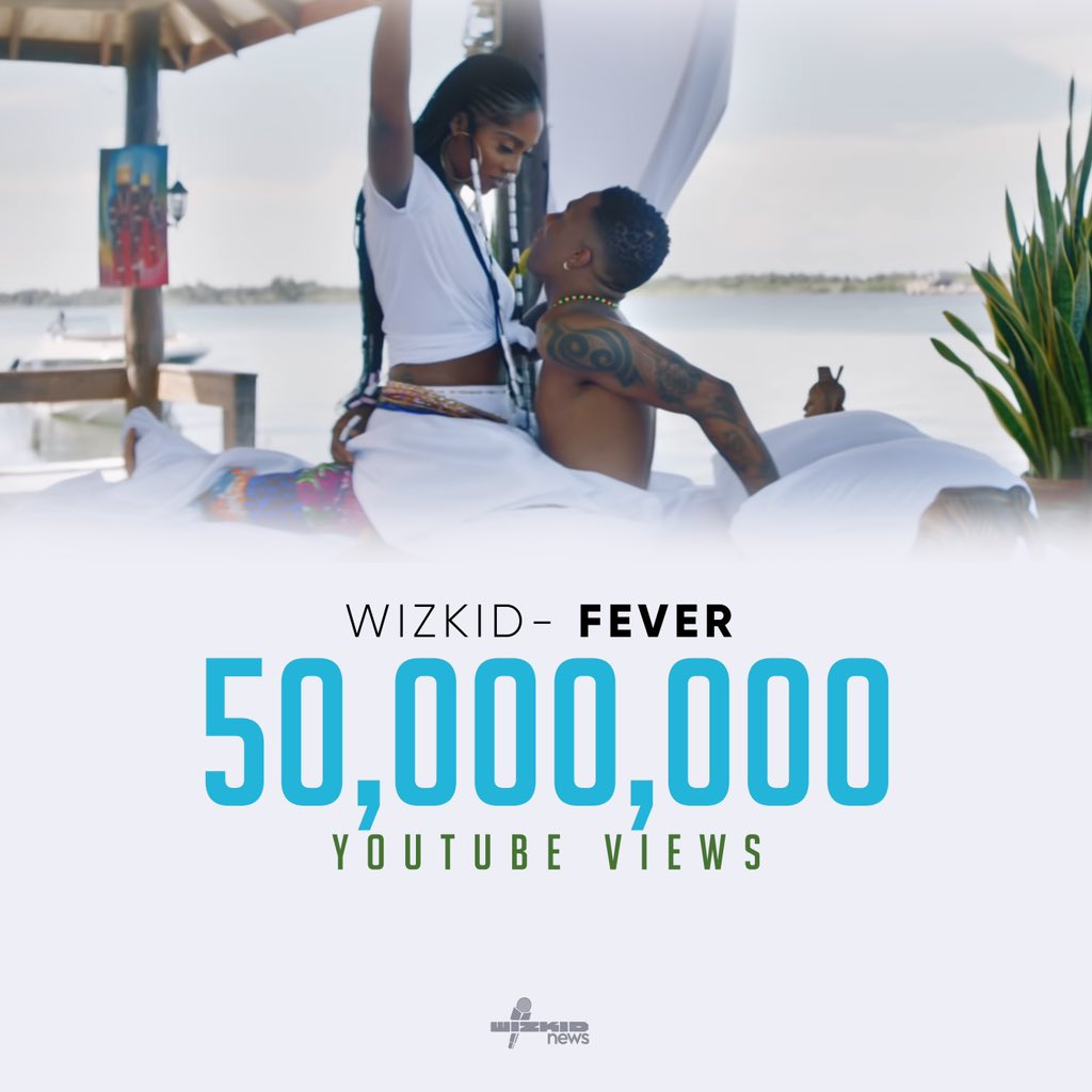 WizkidSource's tweet image. .@wizkidayo’s “FEVER” has surpassed 50 million views on Youtube! 🌶

Watch here: youtu.be/haA7DpK9Z4k