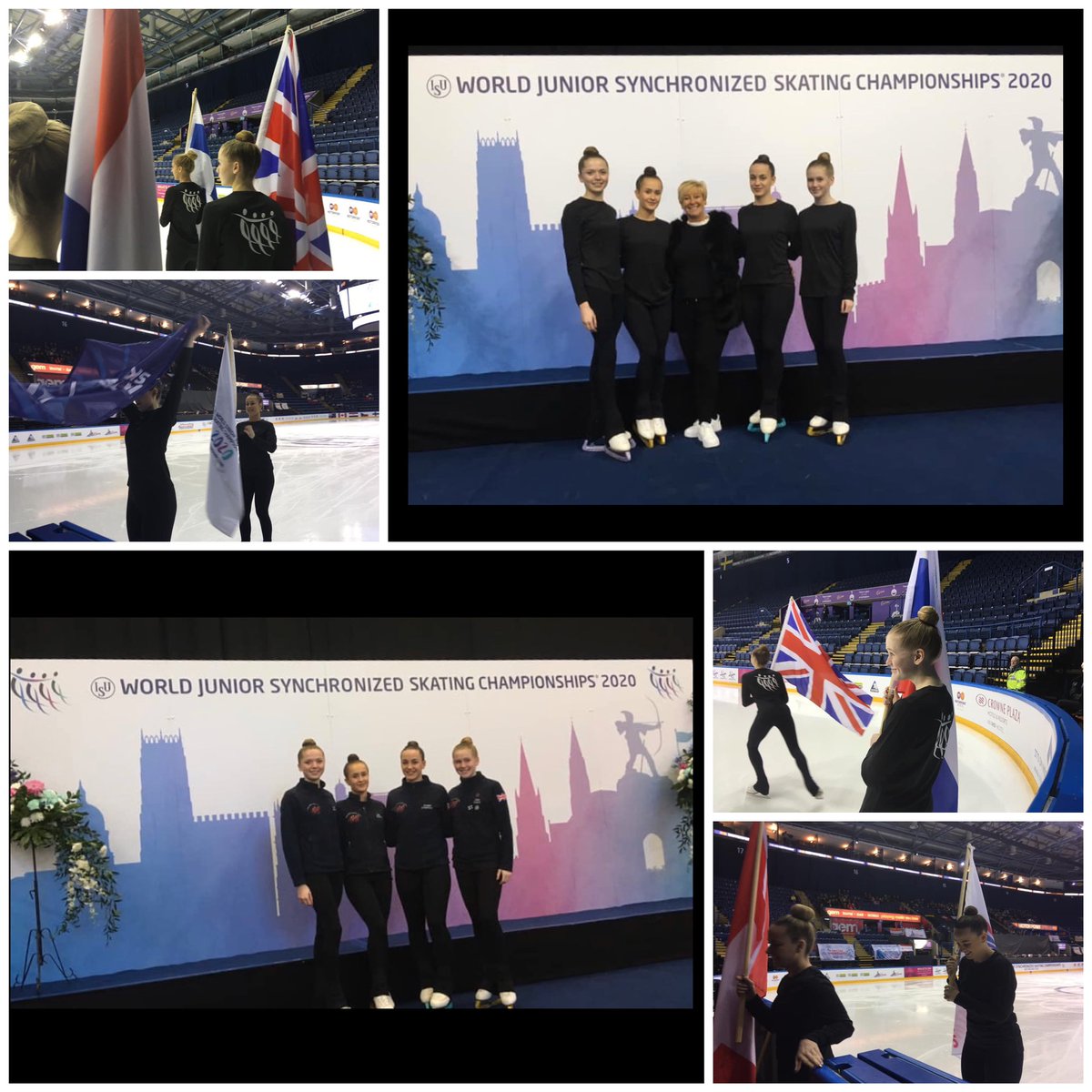 AltiSynchroClub's tweet photo. Whizz Kids Tilly (Captain), Tabs, Imo & Emily had the honour of flag bearing at @wjsysc2020 opening ceremony yesterday.
All the skaters who took part did a great job, we’re very proud of you!
#altrincham #manchester #altrinchamsynchroclub #synchronizediceskating
#planetice https://t.co/NNvgxgLHXE