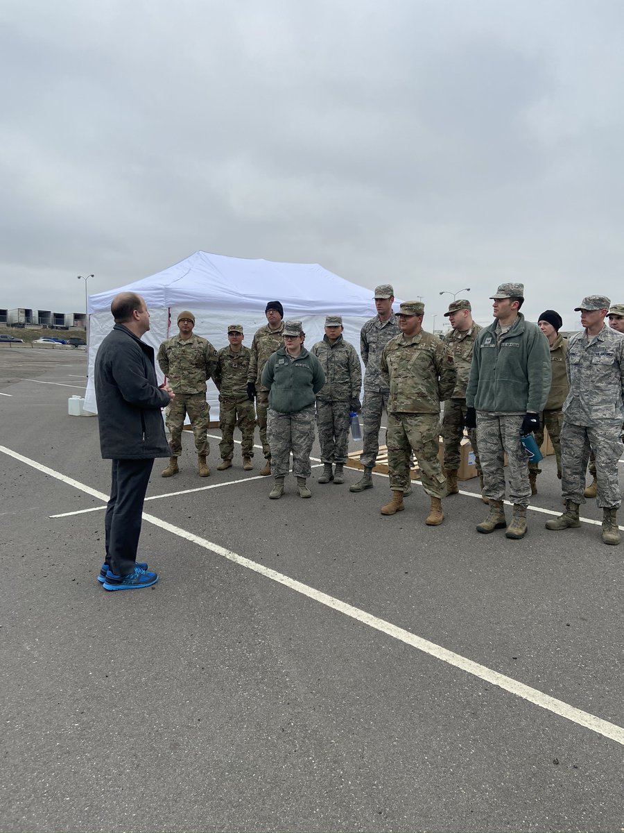 GovofCO's tweet photo. I stopped by our drive-up COVID-19 testing site at Denver Coliseum this morning to thank the state workers &amp; national guard who make this possible! Beginning today, this site is supported by the @CONG1860 to enable our @CDPHE to stand up additional mobile testing in other areas. https://t.co/r0ydXhnydO