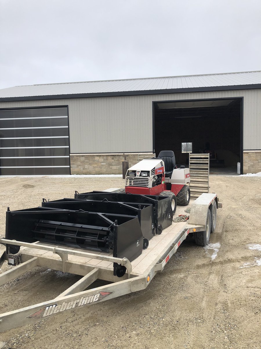 3 brand new shaving spreaders up for grabs hot off the press! Also work well in peat moss. These all have ventrac/Steiner hookup. #ontag rt appreciated