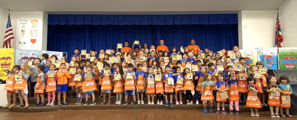 jennyfr0mdarock's tweet photo. #homedepotkidsworkshop day! 🔨Loved seeing how focused they were when working on their little projects. And how happy &amp; proud they were at what they were able to make. Thank u to @HomeDepot and @MsNalani for making this happen. 🔨❤️ #thatshawk #ibhawksfly @HesKinders @HahaioneES https://t.co/Ma5ohI9tE9
