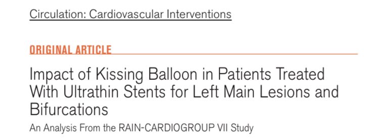 BURZOTTA_F's tweet photo. New insights on distal #LM #PCI: POT + #kissingballoon with short balloon overlap (to limit stent oval distortion) associated with best results in a large registry published in #circinterv. Kissing quality matters! We need: POT, distal rewiring, short balloon overlap, rePOT. https://t.co/Q7HpjiRxVE