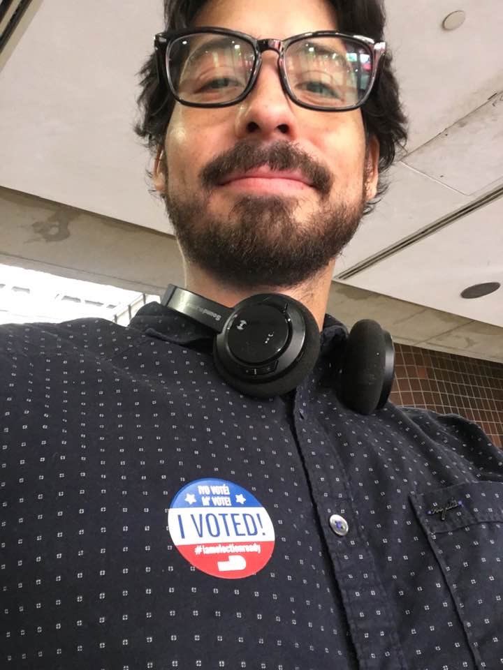 FL4Bernie2020's tweet photo. Adrian just voted for Bernie in downtown Miami and said: Don’t let the haters or the rona stop you from feeling the Bern! #EveryVoteCounts #Bernie2020 #FloridaForBernie #FLPrimary #EarlyVotingWeekend https://t.co/kBt0lTxaFp