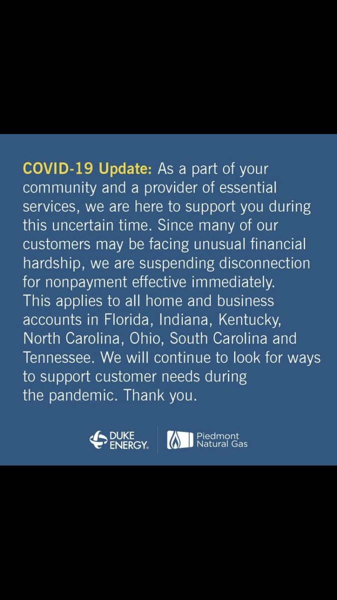 MallCop_F3's tweet photo. A message for all my social media friends from Duke Energy.  We’re here to support you during this uncertain time! https://t.co/QJn3CfqF3k