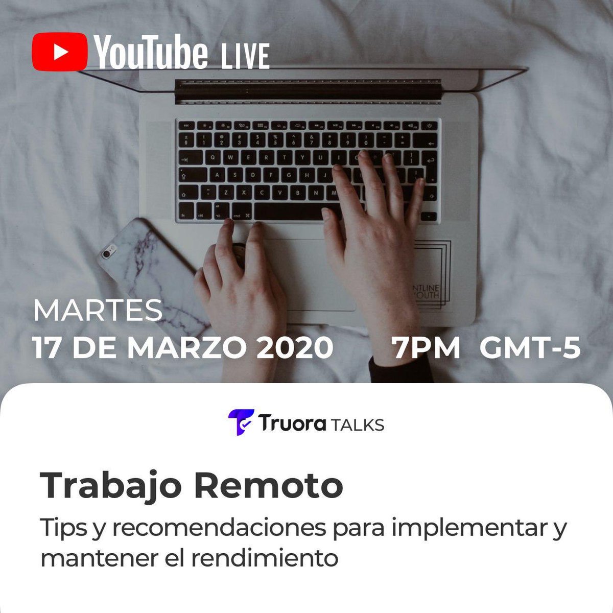 Ruta_N's tweet photo. Teletrabajo no es igual a estar en vacaciones 👩‍💻🧑‍💻 ¿Te gustaría conocer algunas recomendaciones para implementar en tiempos coyunturales como los que vivimos? 

*Inscríbete GRATIS a esta charla virtual 📲 https://t.co/AMOykrqDFn https://t.co/A0BfZW8s3J