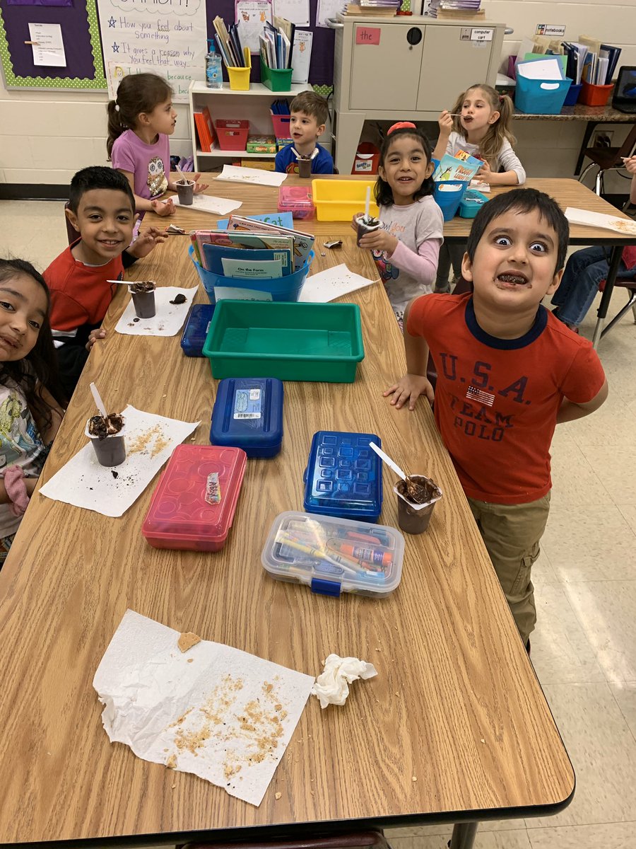 Eating soil cups after studying rocks and soil this week. They liked the worms the best! <a href="/ClarkCreekSTEM/">Joey Moss</a>