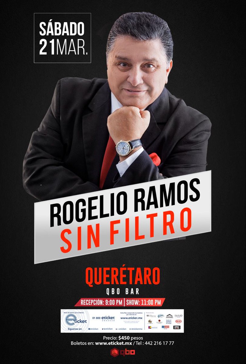 Los mejores shows de Qro. en QBO; proximo viernes 20 "El mejor showman de M�xico... ANDREAS ZANETTI" y sabado 21 "El mejor comediante de Mexico... ROGELIO RAMOS Sin filtro"#andreaszanetti #rogelioramos #losmejoresshows #qboqueretaro #elcaserio #queretaro conta.cc/2vUSnot