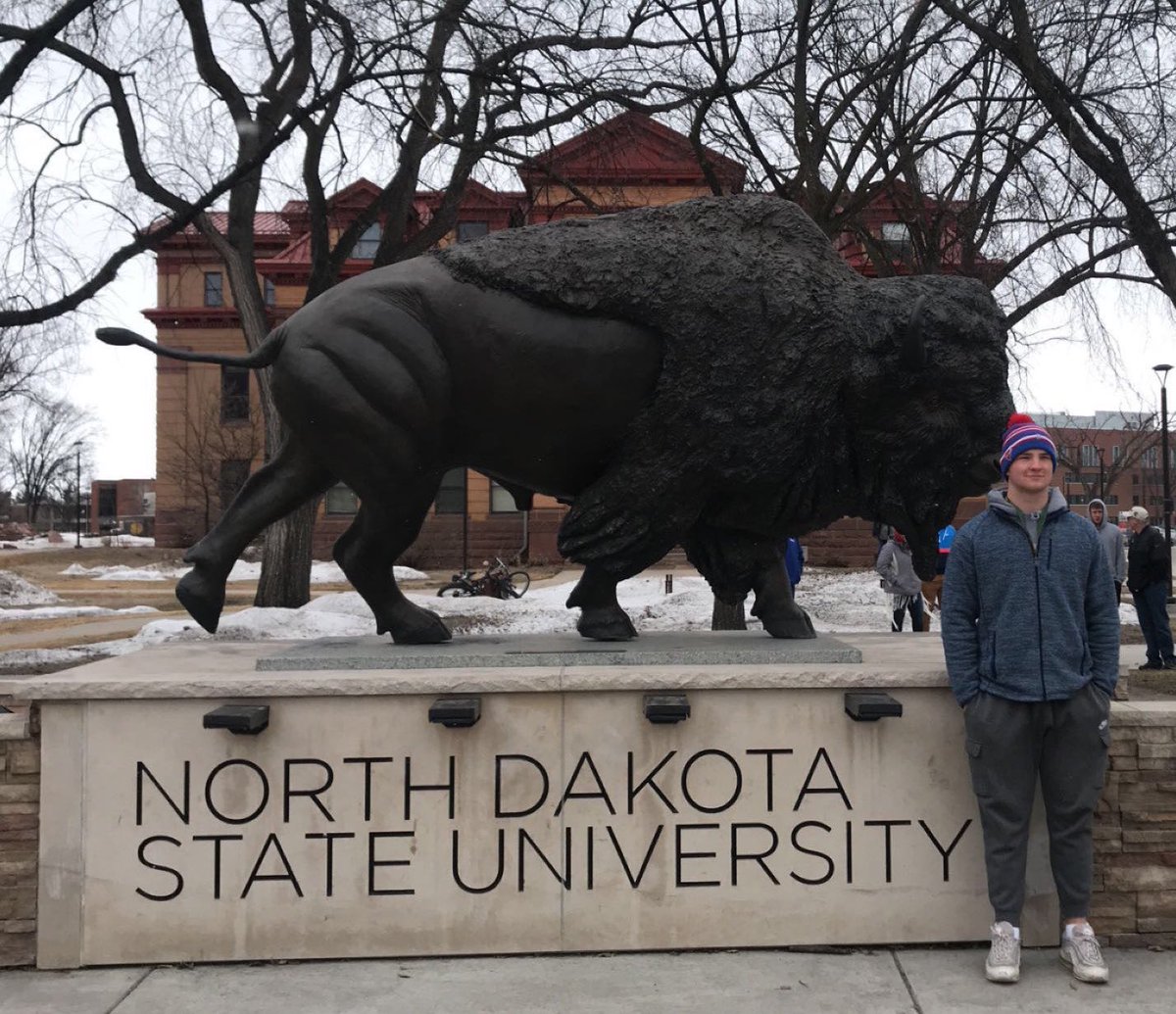 Thank you <a href="/CoachKMorgs/">Coach Morgan</a> <a href="/CoachGrantOlson/">Coach Grant Olson</a> and the rest of the staff at <a href="/NDSUfootball/">NDSU Football</a> for an amazing day on campus!! Can’t wait to get back up to Fargo!!#CodeGreen