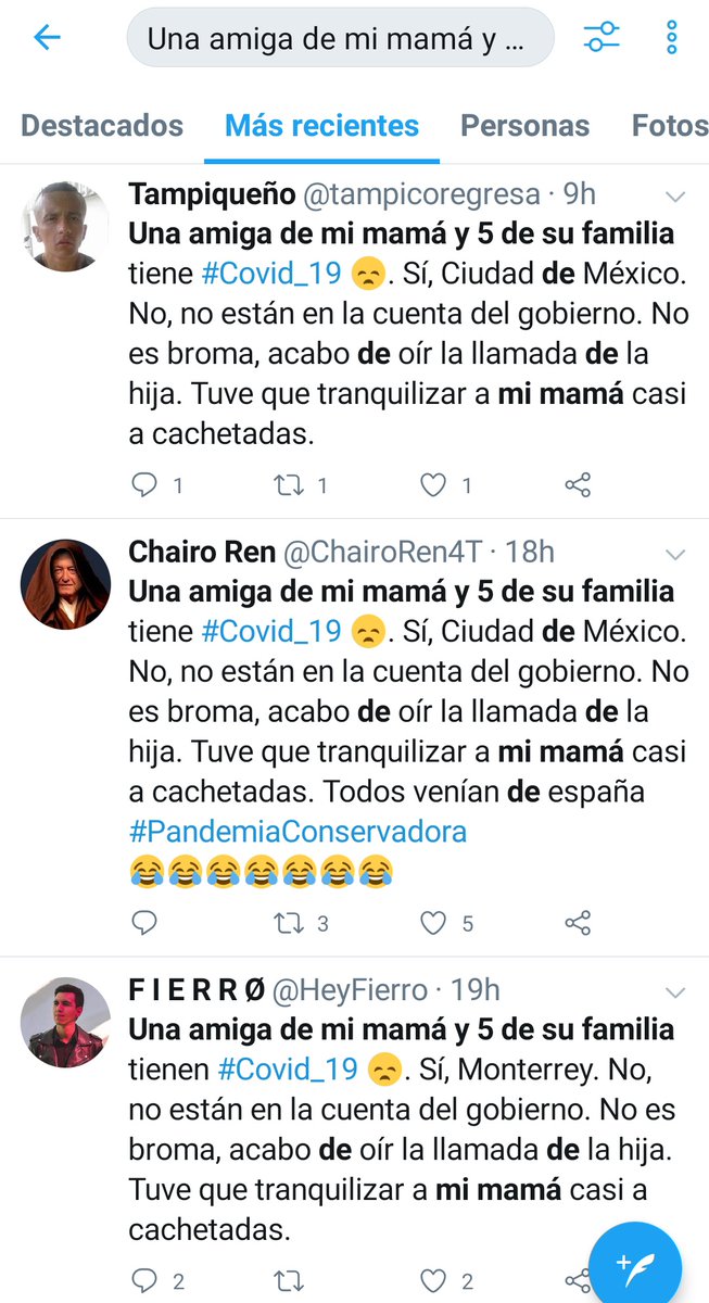 luisghernan's tweet photo. 🚨 ALERTA 🚨
La MENTIRA hoy es...
"Una amiga de mi mamá y 5 de su familia tiene #Covid_19..."
A través de cuentas que, casualmente, replican mensajes de @FelipeCalderon @JTrianaT
@ferbelaunzaran
MISERABLES
#MoralmenteDerrotados https://t.co/qDVz4LwwEE