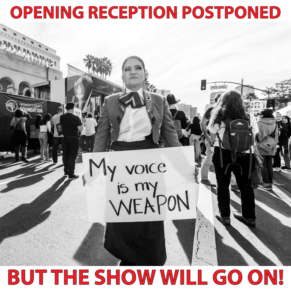 The reception for Suffragette: Photography of the Women’s March LA by Monica Orozco planned for this Saturday, March 14 has been postponed, date to be announced. The exhibition will be available for viewing in the Norris Gallery at PVAC from March 13 to May 23, 2020.