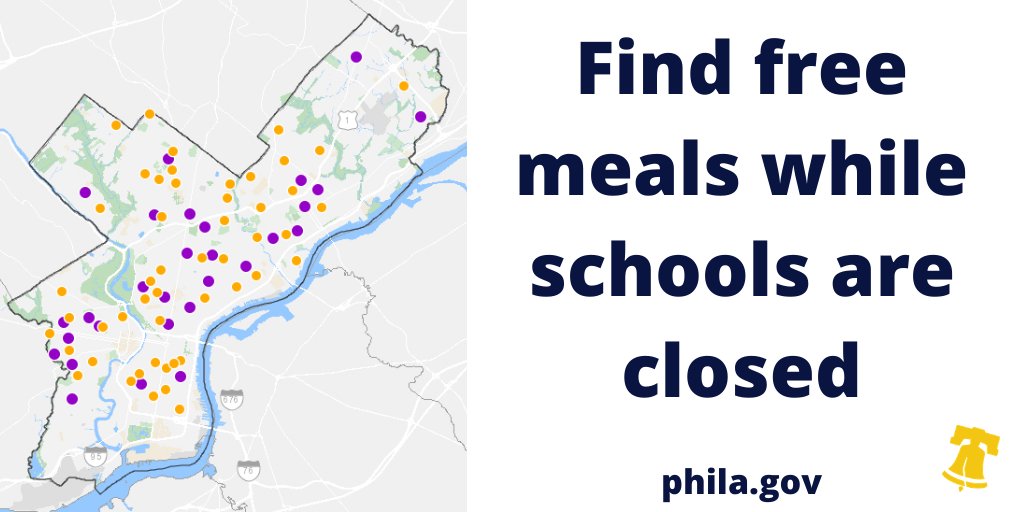While students are out of school, they can still find free meals and safe spaces near them. Find out more ⬇ #PHLed bit.ly/2TPka2J