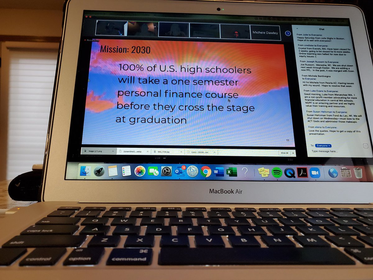 Personal Finance conference was canceled in San Francisco,  but the conference lives on! How are you spending your Saturday?#virtualcollaboration #passionateteachers #zoom #NGPF #onlinelearning