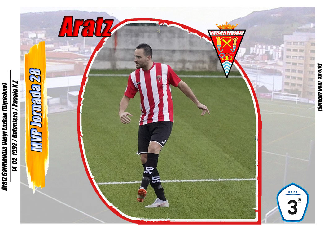 Lo teníamos pendiente de la pasada jornada.

Con el 34% de los votos, <a href="/Aratz4/">Aratz Garmendia</a> es el MVP de la jornada. El atacante marcó y fue vital en el triunfo del <a href="/PasaiaKEoficial/">Pasaia K.E.</a> ante el líder.