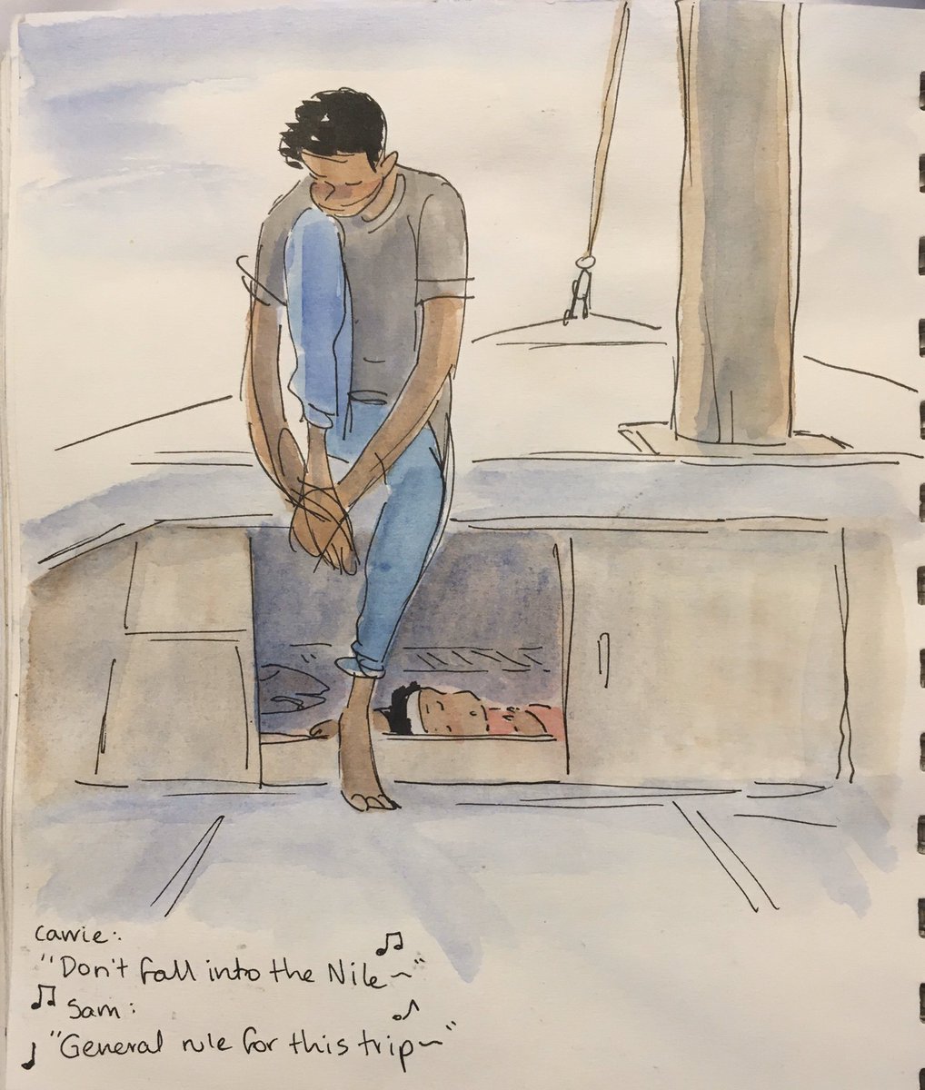 The feluca ride / feeling of being on the Nile with lots of other people on their boats ??? 