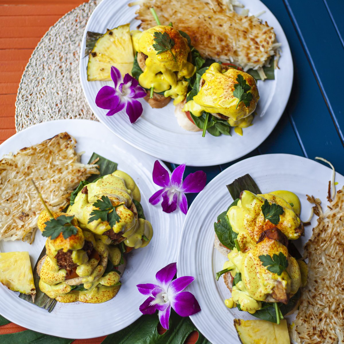 We've got THREE different types of Benedicts because one just wasn't enough 💃 Crab Cake, Fried Avocado or The Pipeline - which one is your favorite??! #brunchgoals #vegan #plantbased #nobonesbrunchclub #brunch #seattle #portland #chicago #eatmoreplants