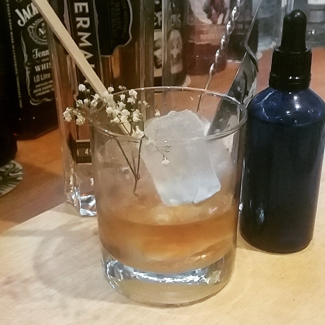 Elderfashioned happening on the specials cocktailheads!  its like a floral light old fashioned.  a gateway old fashioned... with in house made bitters would you believe!