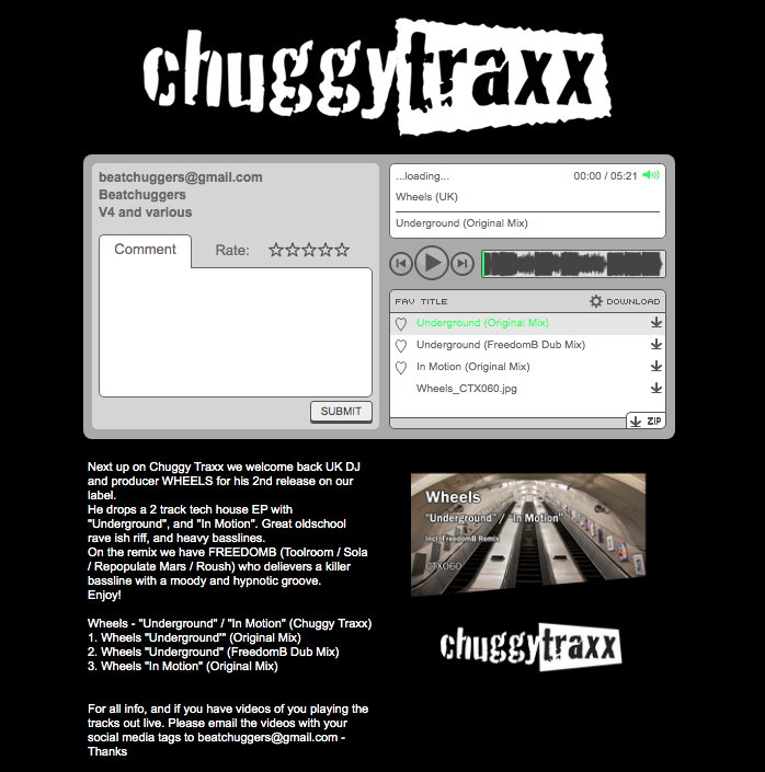 ChuggyTraxx's tweet photo. New music for the weekend - Check your promo inbox 😎👍
Just send out our next one by @WHEELS_UK 
 "Underground" / “In Motion” Incl @freedomBdj Dub Mix 🙌🔥
#WheelsUK #FreedomB #Remix  #tech #housemusic #tune #banger #promoinbox #promo #djlife #fatdrop #dj #comingsoon #nextone https://t.co/241paDIXYG