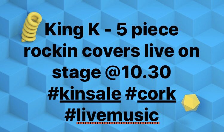 King K - 5 piece rockin covers live on stage <a href="/10/">PR</a>.30 #kinsale #cork #livemusic