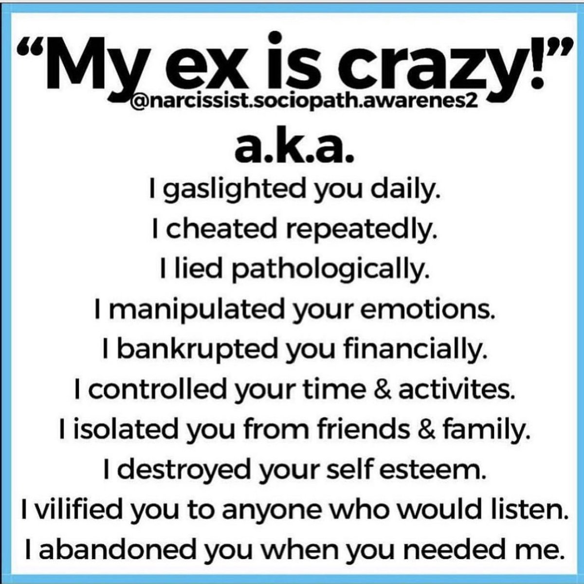 NicholleBlank's tweet photo. Just call me crazy! 😜 #narcissisticabuse https://t.co/SHFhqwcXYy