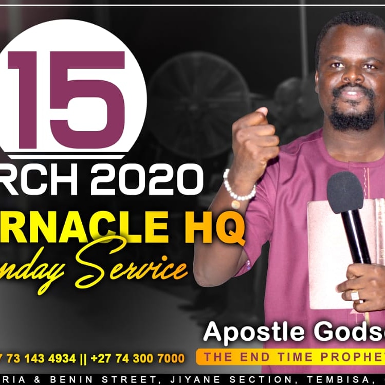 tabernacle_hq's tweet photo. #SPECIAL_INVITATION

You are invited to fellowship with us tomorrow from 10:00 at The City of Miracles, Signs and Wonders; Tabernacle Church of Jesus Christ International in Tembisa with Apostle Godson Nefale.

The grace is sufficient to turn your life around. 

Meet you there!!! https://t.co/WRcNjacV6v