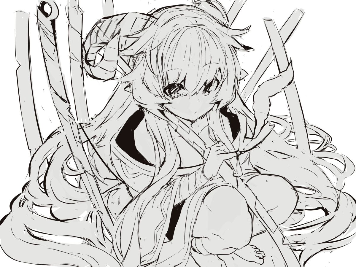#深夜のひっそり落書き
#生存報告落書き
本当にただの生存報告。
明日早いので、1枚絵アタリをUPして寝ます_ _。 